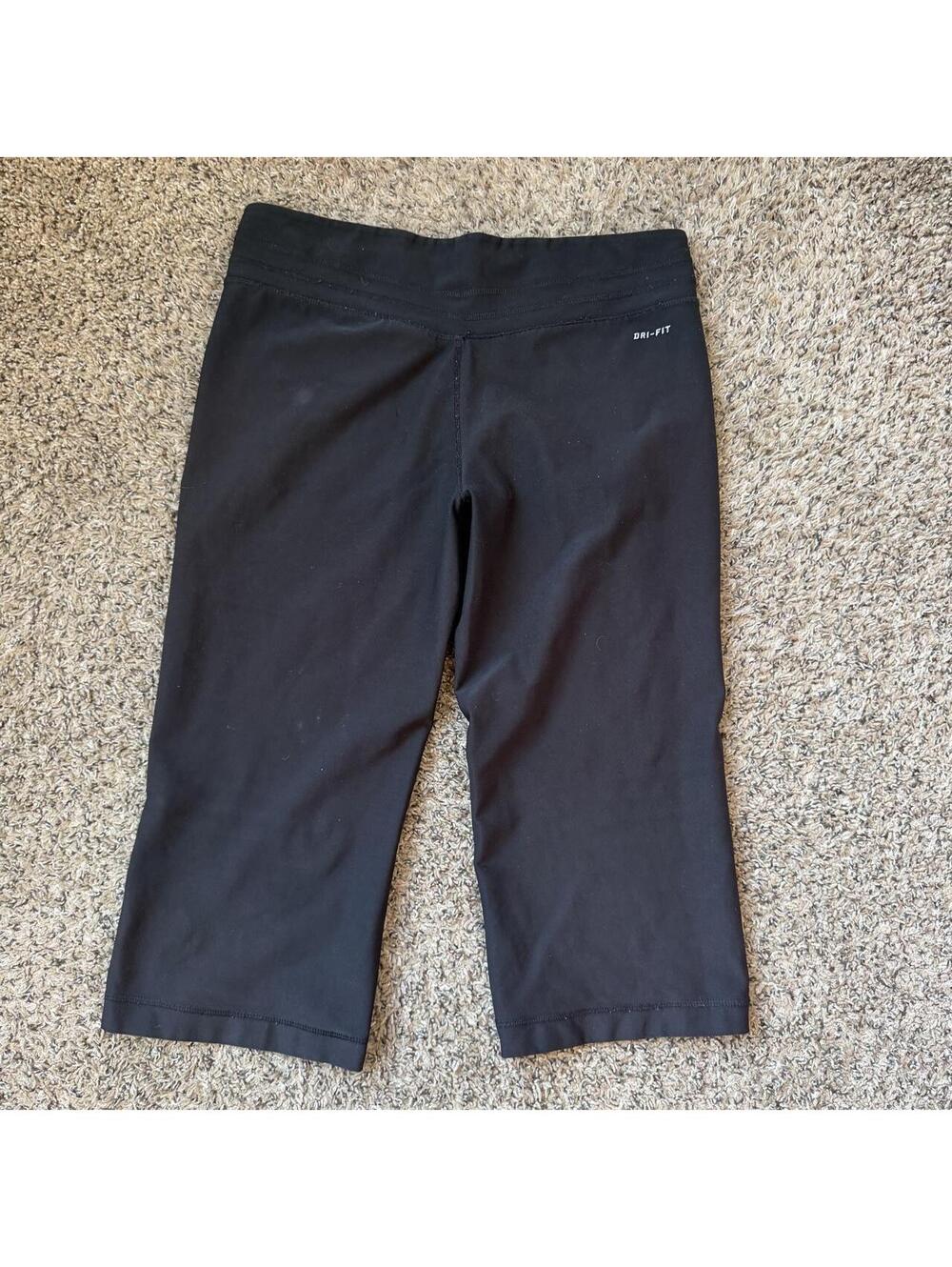 Vintage y2k Nike low rise wide leg flare black cropped athletic wear apris - Picture 7 of 8